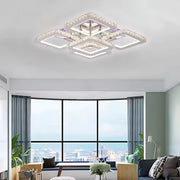 Lustra LED cu telecomanda cu cristal QUADRIA SUPREMO RGB, 143W, 5 Patrate, lumina Rece/Calda/Neutra, Dimabila, Crom Lucios Lustre LED cu Telecomanda Default Title Alessandro Design