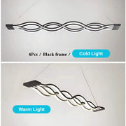Lampadario LED a sospensione con telecomando WAVE 89W, Lineare, Luce Fredda/Calda/Neutra, Dimmerabile, Nero, Lampadari LED con Telecomando Titolo predefinito Alessandro Design