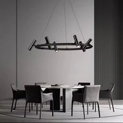 Lustra LED Harman, 29W, 8 Surse, Lumina Neutra, Negru Lustre Moderne Default Title Alessandro Design