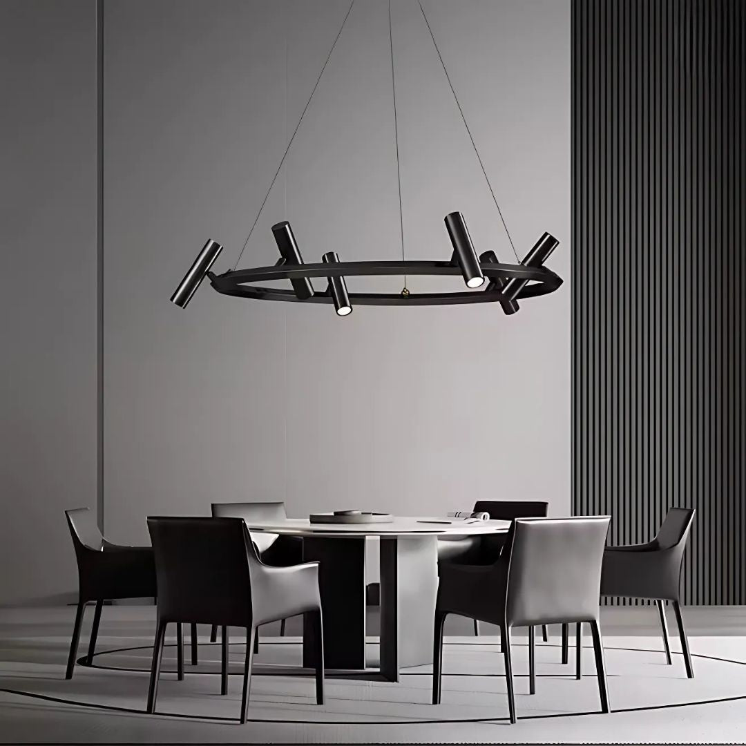 Lustra LED Harman, 29W, 8 Surse, Lumina Neutra, Negru Lustre Moderne Default Title Alessandro Design