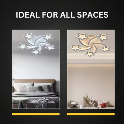 Lustra LED cu telecomanda IPOMOEA 85W, 5 Stele, lumina Rece/Calda/Neutra, Dimabila, Alb Lustre LED cu Telecomanda Default Title Alessandro Design