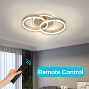Lampadario a LED con telecomando RINOVA 41W, 2 Cerchi, Luce Fredda/Calda/Neutra, Dimmerabile, Oro Lampadario a LED con telecomando Titolo predefinito Alessandro Design