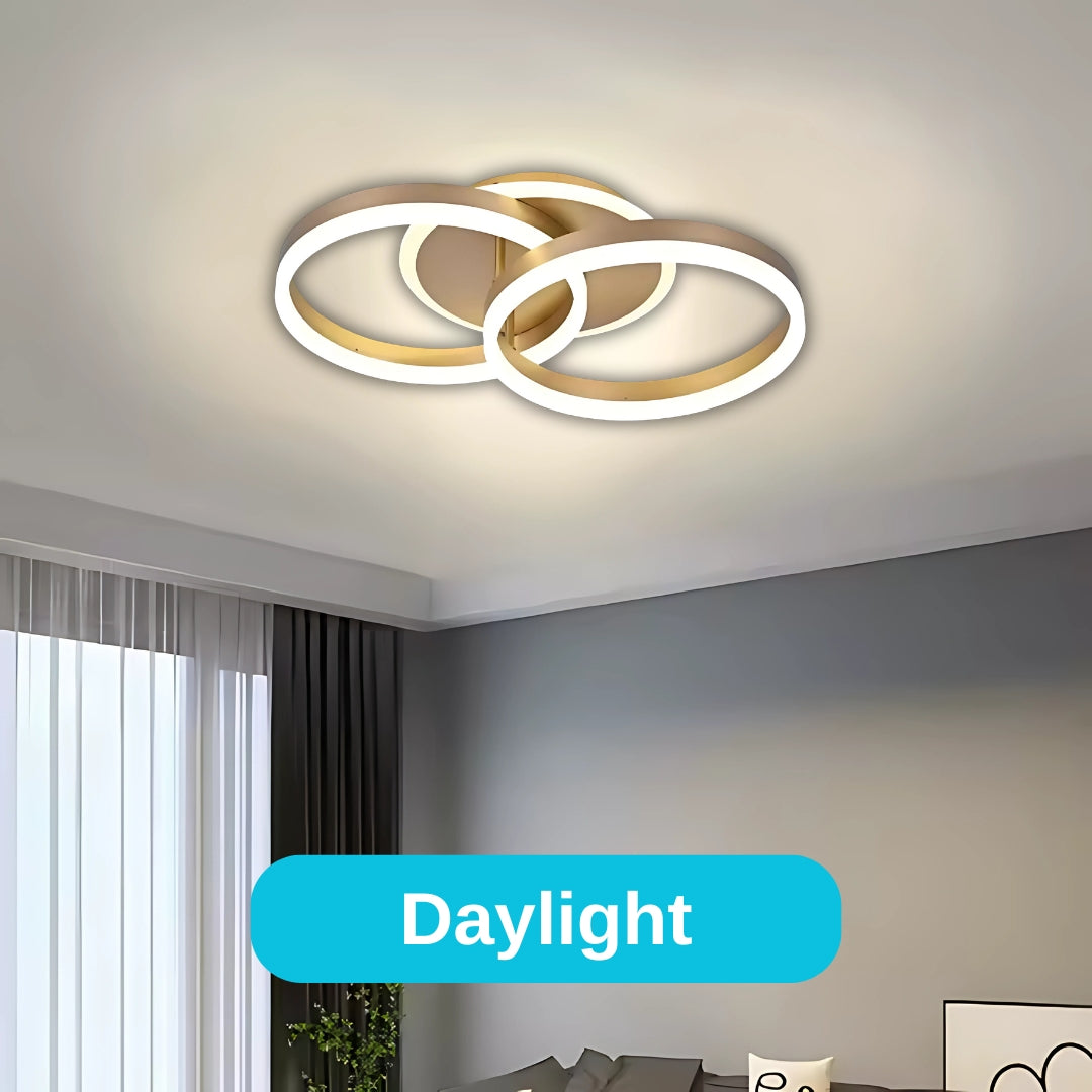 Lampadario a LED con telecomando RINOVA 41W, 2 Cerchi, Luce Fredda/Calda/Neutra, Dimmerabile, Oro Lampadario a LED con telecomando Titolo predefinito Alessandro Design