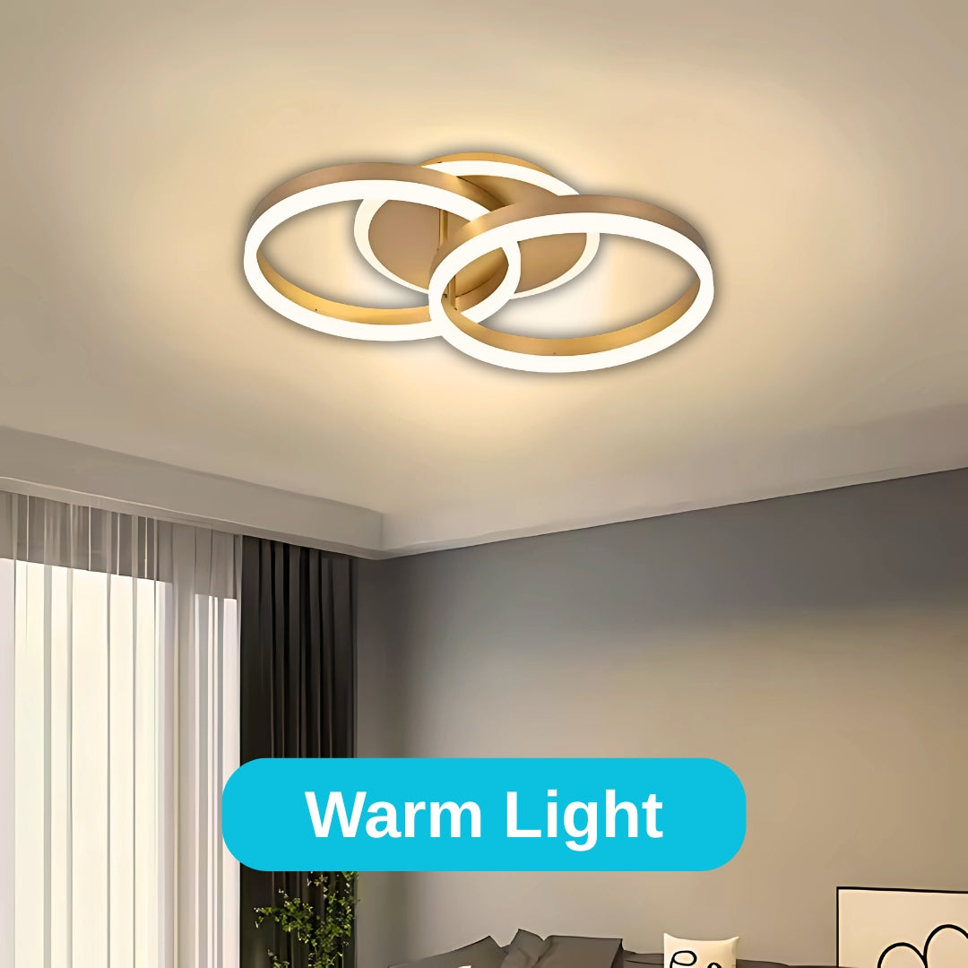 Lampadario a LED con telecomando RINOVA 41W, 2 Cerchi, Luce Fredda/Calda/Neutra, Dimmerabile, Oro Lampadario a LED con telecomando Titolo predefinito Alessandro Design
