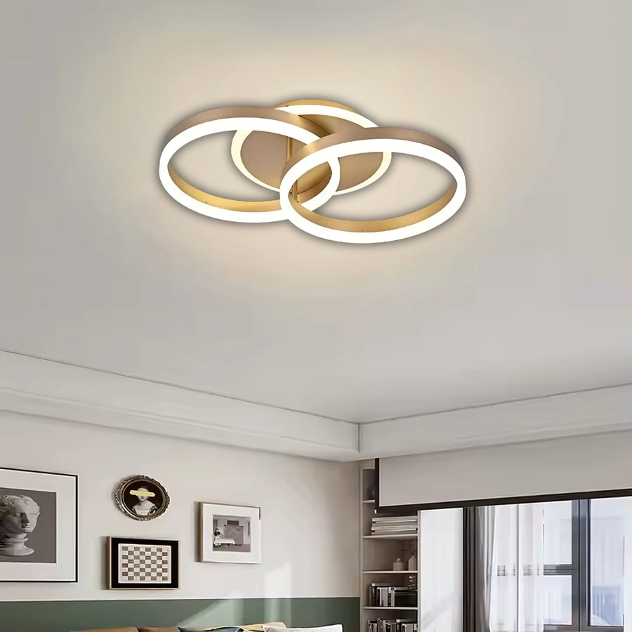 Lampadario a LED con telecomando RINOVA 41W, 2 Cerchi, Luce Fredda/Calda/Neutra, Dimmerabile, Oro Lampadario a LED con telecomando Titolo predefinito Alessandro Design