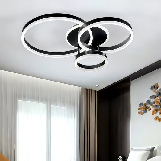 Lampadario LED con telecomando RIGA LILITH, 68W, 3 Cerchi, Luce Fredda/Calda/Neutra, Dimmerabile, Nero Lampadari LED con telecomando Titolo predefinito Alessandro Design