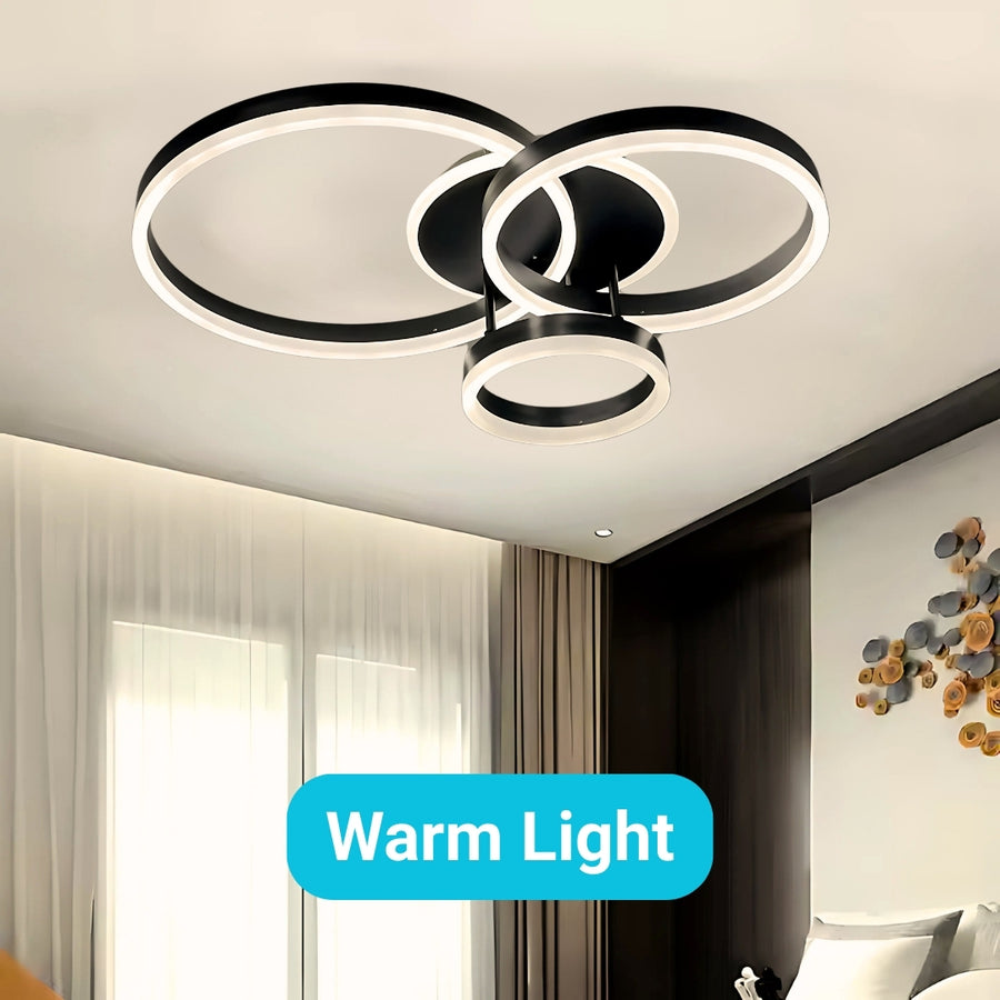Lampadario LED con telecomando RIGA LILITH, 68W, 3 Cerchi, Luce Fredda/Calda/Neutra, Dimmerabile, Nero Lampadari LED con telecomando Titolo predefinito Alessandro Design