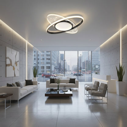 Lampadario a LED con telecomando VARIO 69W, Ovale, Luce Fredda/Calda/Neutra, Dimmerabile, Nero Lampadari a LED con telecomando Titolo predefinito Alessandro Design