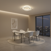 Lampadario LED con telecomando VOLTA 125W, Ovale, Luce Fredda/Calda/Neutra, Dimmerabile, Nero