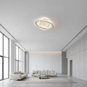 Lampadario LED con telecomando VOLTA 125W, Ovale, Luce Fredda/Calda/Neutra, Dimmerabile, Nero