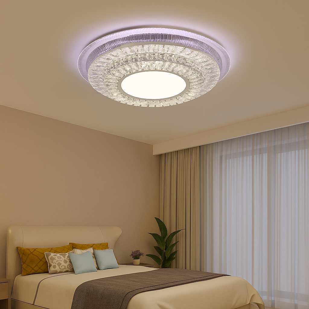 Lampadario a LED con telecomando MIRALUX RGB, 62W, Luce Blu/Fredda/Neutra/Calda, Dimmerabile, Lampadario a LED con telecomando Bianco Titolo predefinito Alessandro Design