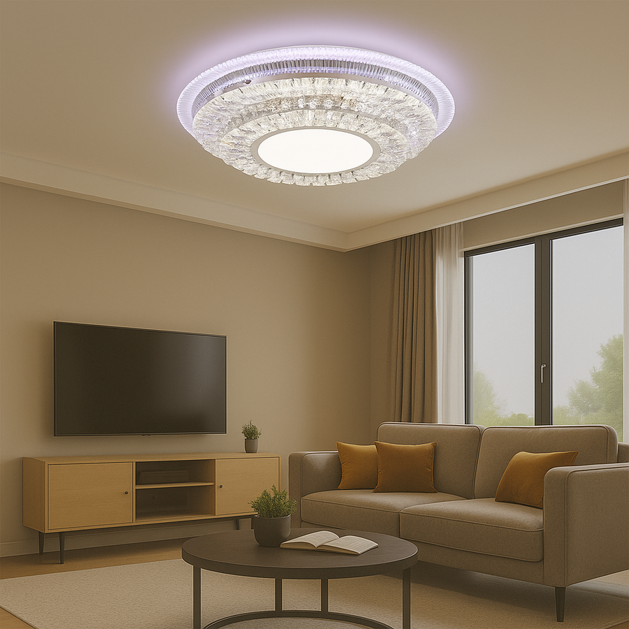 Lampadario a LED con telecomando MIRALUX RGB, 62W, Luce Blu/Fredda/Neutra/Calda, Dimmerabile, Lampadario a LED con telecomando Bianco Titolo predefinito Alessandro Design