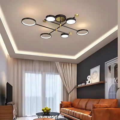 Lampadario LED con Telecomando MARIA, 31W, 6 Elementi, Luce Calda/Fredda/Neutra, Dimmerabile, Nero