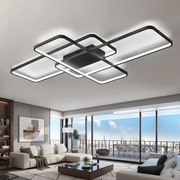 IANUSIS Lampadario LED con telecomando 95W, 3 Elementi, Luce Fredda/Calda/Neutra, Dimmerabile, Nero Lampadari LED con Telecomando Titolo predefinito Alessandro Design