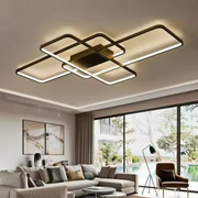 IANUSIS Lampadario LED con telecomando 95W, 3 Elementi, Luce Fredda/Calda/Neutra, Dimmerabile, Nero Lampadari LED con Telecomando Titolo predefinito Alessandro Design