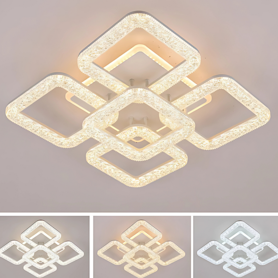 Lustra LED Astrid cu Telecomanda, 134W, Dimabil, Alb Lustre LED cu Telecomanda Default Title Alessandro Design