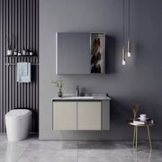 Set mobili da bagno ZAKYNTHOS, 80 cm, 2 pezzi, mobili da bagno grigio e crema Titolo predefinito Alessandro Design