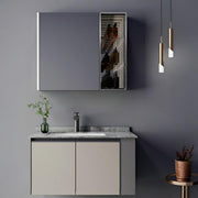 Set mobili da bagno ZAKYNTHOS, 80 cm, 2 pezzi, mobili da bagno grigio e crema Titolo predefinito Alessandro Design