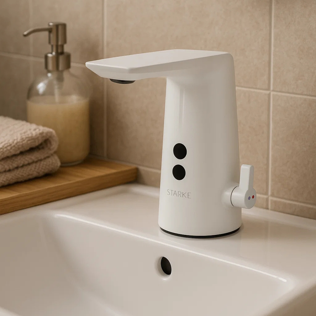 Rubinetto per lavabo con sensore, ottone sanitario, bianco, RW-190WH Rubinetti per bagno Titolo predefinito Alessandro Design