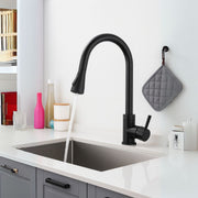 Rubinetto Cucina con Doccia Estraibile, Rubinetto con Touch per On/Off, Acciaio Inox SUS304, Nero, CF/TOUCH/2 Rubinetti Cucina Titolo predefinito Alessandro Design