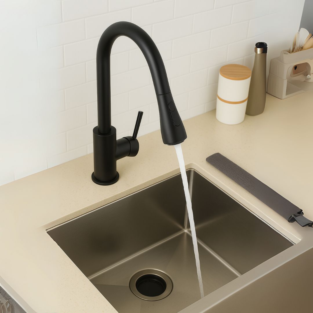Rubinetto Cucina con Doccia Estraibile, Rubinetto con Touch per On/Off, Acciaio Inox SUS304, Nero, CF/TOUCH/2 Rubinetti Cucina Titolo predefinito Alessandro Design