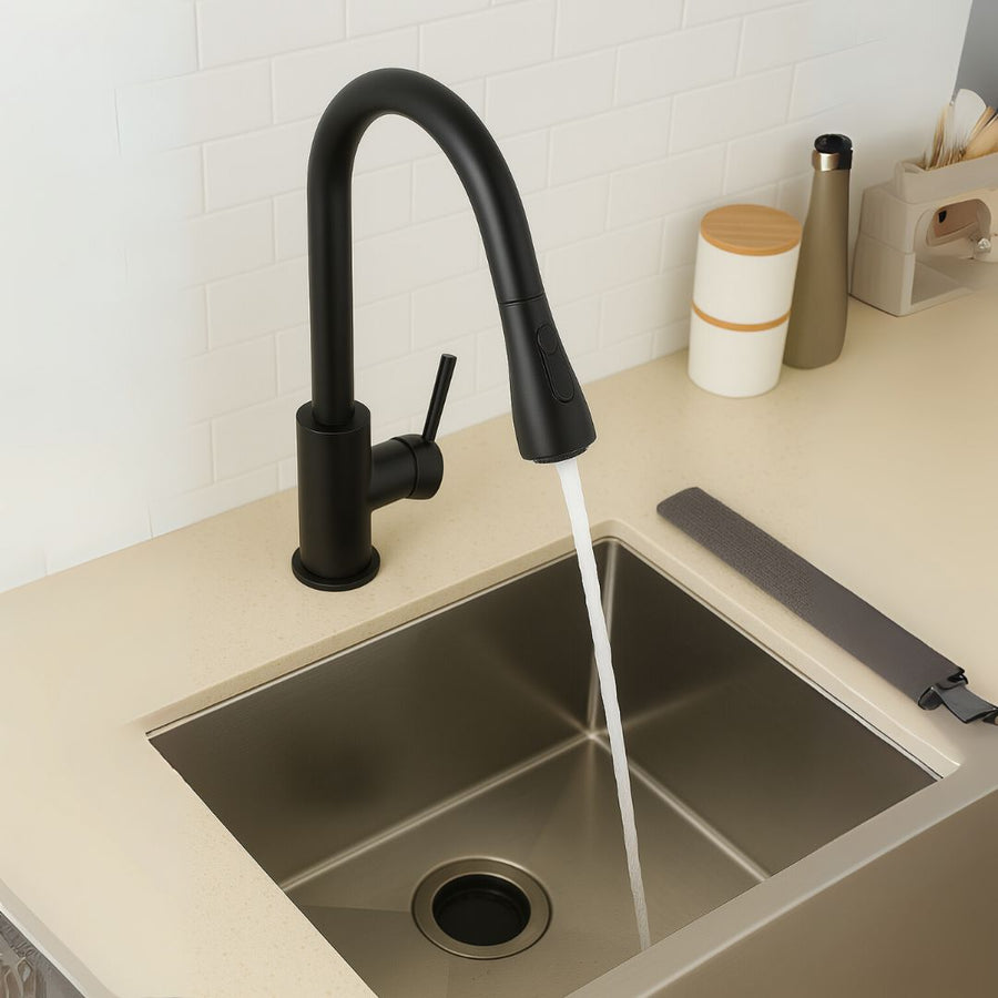 Rubinetto Cucina con Doccia Estraibile, Rubinetto con Touch per On/Off, Acciaio Inox SUS304, Nero, CF/TOUCH/2 Rubinetti Cucina Titolo predefinito Alessandro Design
