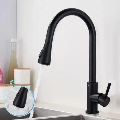 Rubinetto Cucina con Doccia Estraibile, Rubinetto con Touch per On/Off, Acciaio Inox SUS304, Nero, CF/TOUCH/2 Rubinetti Cucina Titolo predefinito Alessandro Design