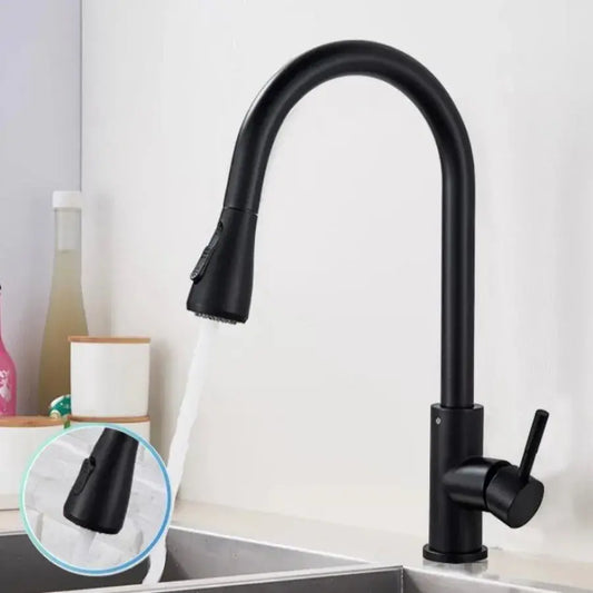 Rubinetto Cucina con Doccia Estraibile, Rubinetto con Touch per On/Off, Acciaio Inox SUS304, Nero, CF/TOUCH/2 Rubinetti Cucina Titolo predefinito Alessandro Design