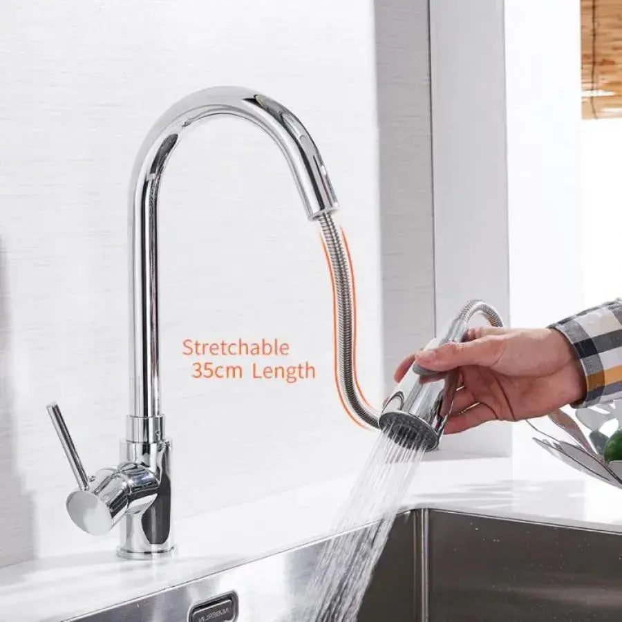 Rubinetto Cucina con Doccia Estraibile, Rubinetto con Touch per On/Off, Acciaio Inox SUS304, Cromo, CF/TOUCH/1 Rubinetti Cucina Titolo predefinito Alessandro Design