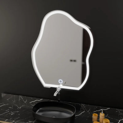 Specchio organico a LED 50x70 cm, forma Touch, sistema Demister, dimmerabile