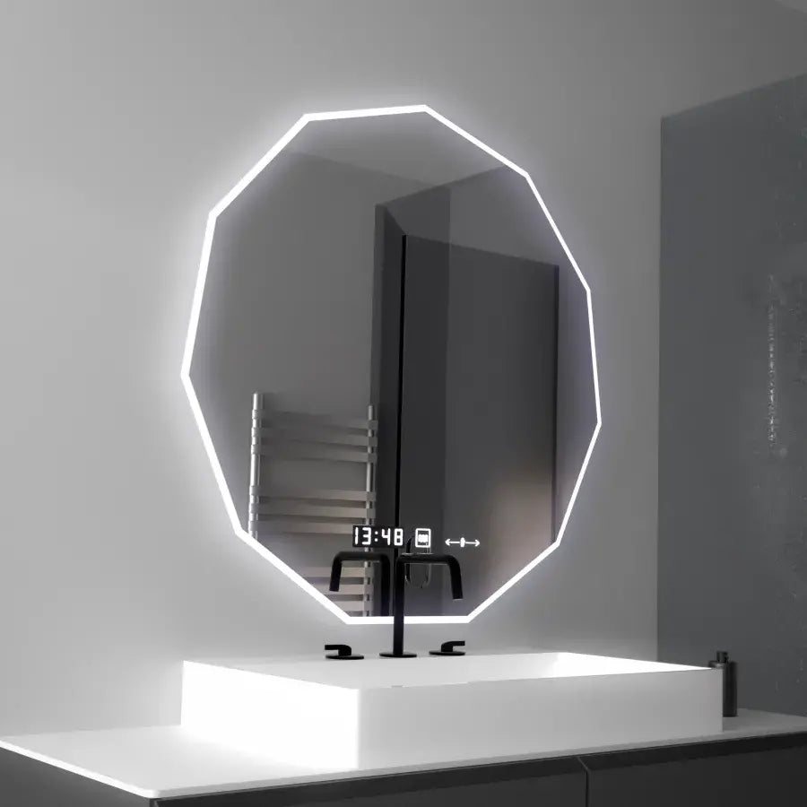 Oglinda LED 60cm, POLIGON Senzor MotionGlow Marcello, Sistem Dezaburire, Ceas & Termometru, Dimabila Oglinzi Marcello Default Title Alessandro Design