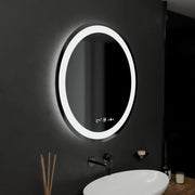Specchio rotondo a LED, 60 cm, Celeste MotionGlow Marcello, sistema antiappannamento, orologio e termometro, dimmerabile, luce calda neutra fredda 3000K/4000K/6000K Marcello Mirrors Titolo predefinito Alessandro Design