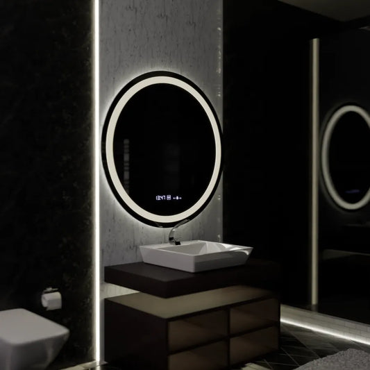 Oglinda LED Rotunda, 100cm, Celeste MotionGlow Marcello, Sistem Dezaburire, Ceas & Termometru, Dimabila Oglinzi Marcello Default Title Alessandro Design