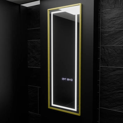 Oglinda LED Rectangulara, 45x140cm, Elena Senzor Radar Marcello, Sistem Dezaburire, Ceas & Termometru, Dimabila, Dressing Couture