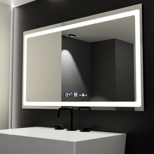 Oglinda LED Rectangulara, 120X70cm, Radiante Senzor MotionGlow Marcello, Sistem Dezaburire, Ceas & Termometru, Dimabila Oglinzi Marcello Default Title Alessandro Design