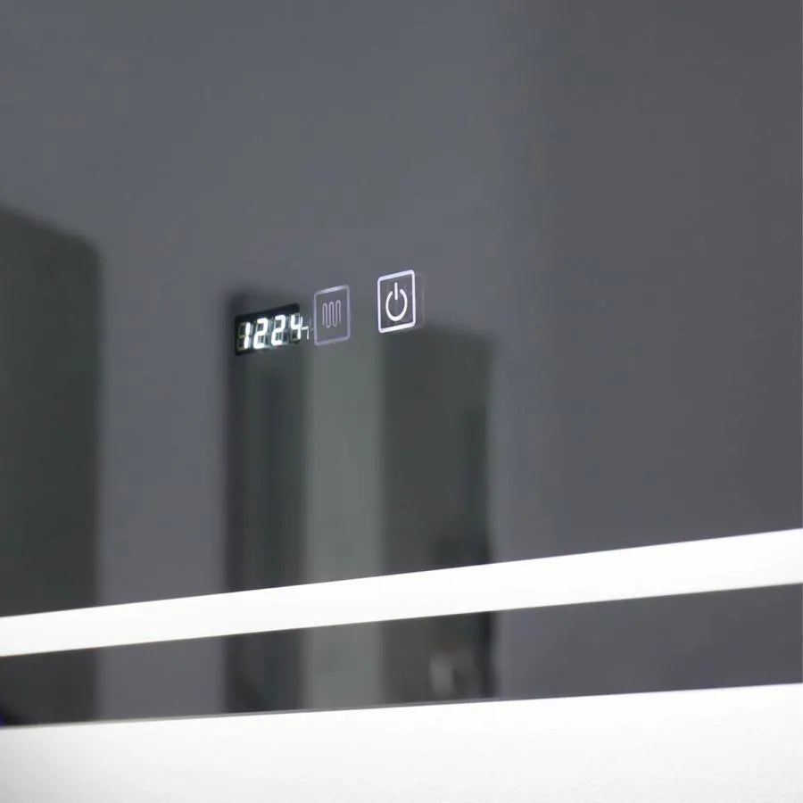 Specchio rettangolare a LED 70x90 cm EDGE Touch Demister System, specchi con cornice nera Korman E Titolo predefinito Alessandro Design