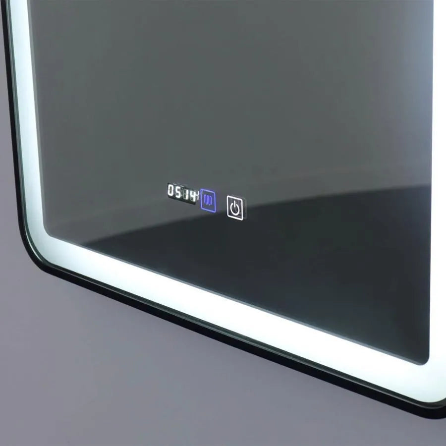 Specchio rettangolare a LED 70x90 cm EDGE Touch Demister System, specchi con cornice nera Korman E Titolo predefinito Alessandro Design