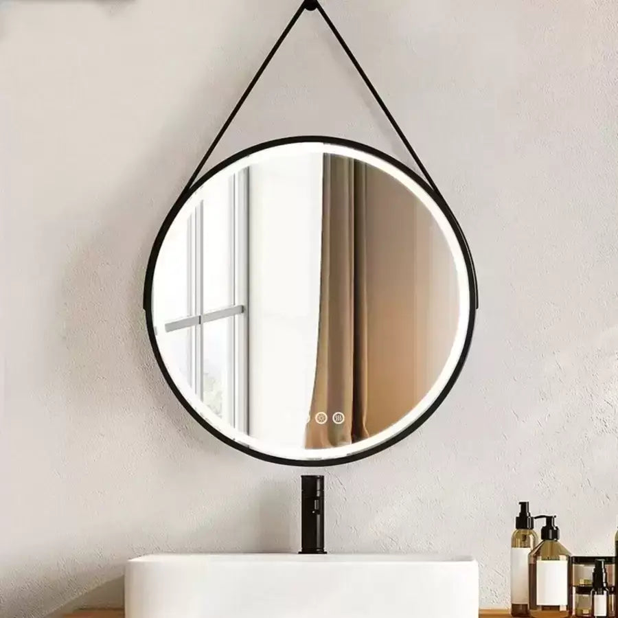 Oglinda LED Rotunda, 60cm, Celeste Majeste Noir Eleve MotionGlow Marcello, Sistem Dezaburire, Ceas & Termometru, Dimabila Oglinzi Marcello Default Title Alessandro Design