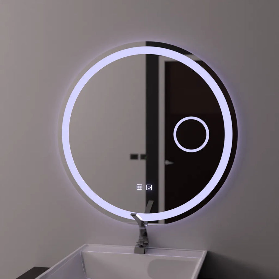 Specchio rotondo a LED 70 cm, Touch Luxor, sistema antiappannante, specchio da bagno dimmerabile con LED e antiappannante Titolo predefinito Alessandro Design