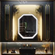 Specchio LED Polygon, 60x80cm, sensore Ralya MotionGlow Marcello, sistema antiappannamento, orologio e termometro, specchi Dimabila Marcello Titolo predefinito Alessandro Design