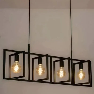 Lampadario Archer 4x E27 Nero