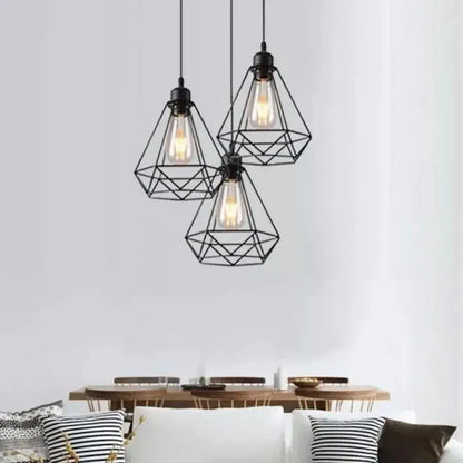 Lustra Forma Diamant, STRUKTUR, 3xE27, Negru, Metal Lustre Industrial Default Title Alessandro Design