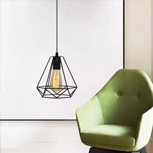 Lampadario a forma di diamante, STRUTTURA, 1xE27, Nero, Lampadari industriali in metallo Titolo predefinito Alessandro Design