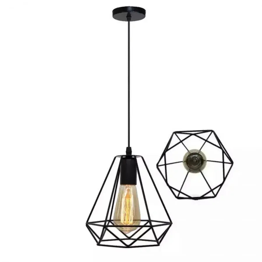 Lampadario a forma di diamante, STRUTTURA, 1xE27, Nero, Lampadari industriali in metallo Titolo predefinito Alessandro Design