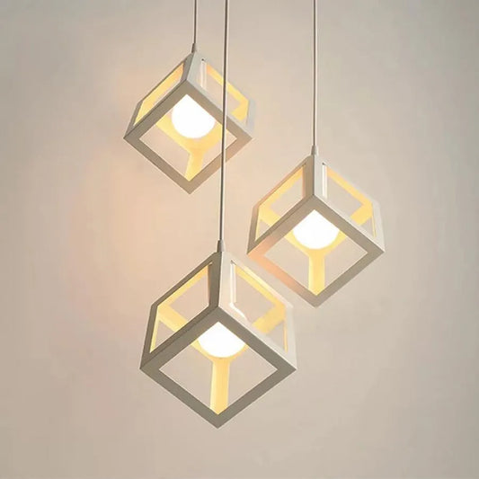 Lustra Forma Cub, STRUKTUR Cluster, 3xE27, Alb, Metal Lustre Industrial Default Title Alessandro Design