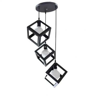 Lampadario a forma di cubo, STRUKTUR Cluster, 3 x E27, nero, metallo