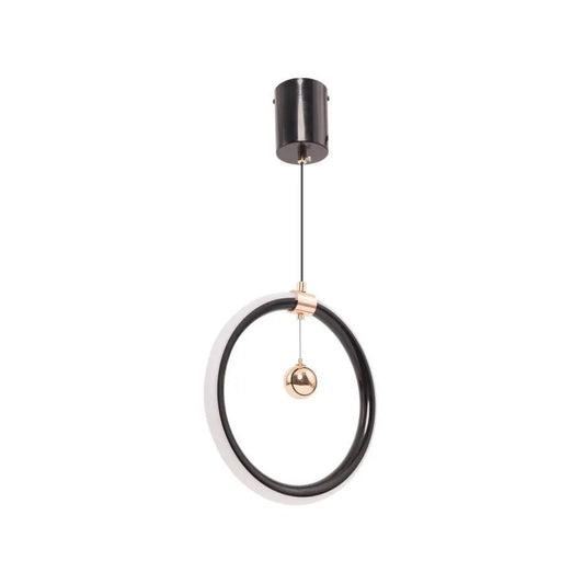 Pendul LED HAL 24W, lumina Rece/Calda/Neutra, Negru Auriu Lucios, Inaltime Reglabila Lustre Moderne Default Title Alessandro Design