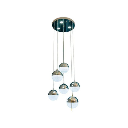 Lampadario LED a Sospensione con Telecomando JEREMIAS 63W, 6 Elementi, Luce Fredda/Calda/Neutra, Dimmerabile, Argento, Altezza Regolabile Lampadari Moderni Titolo predefinito Alessandro Design