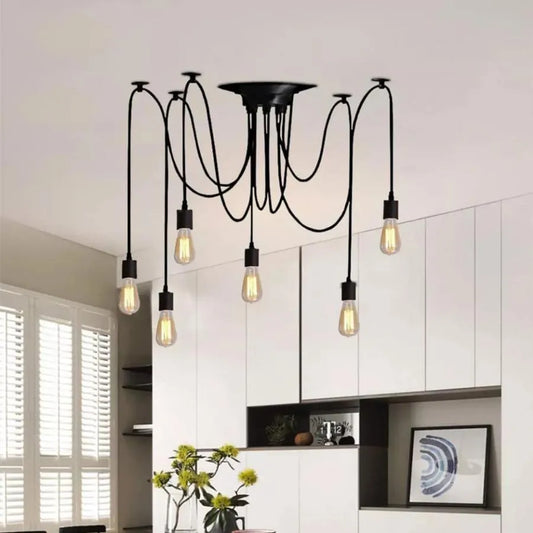 Lampadario Spider 6XE27, Nero, Metallo Lampadari classici Titolo predefinito Alessandro Design
