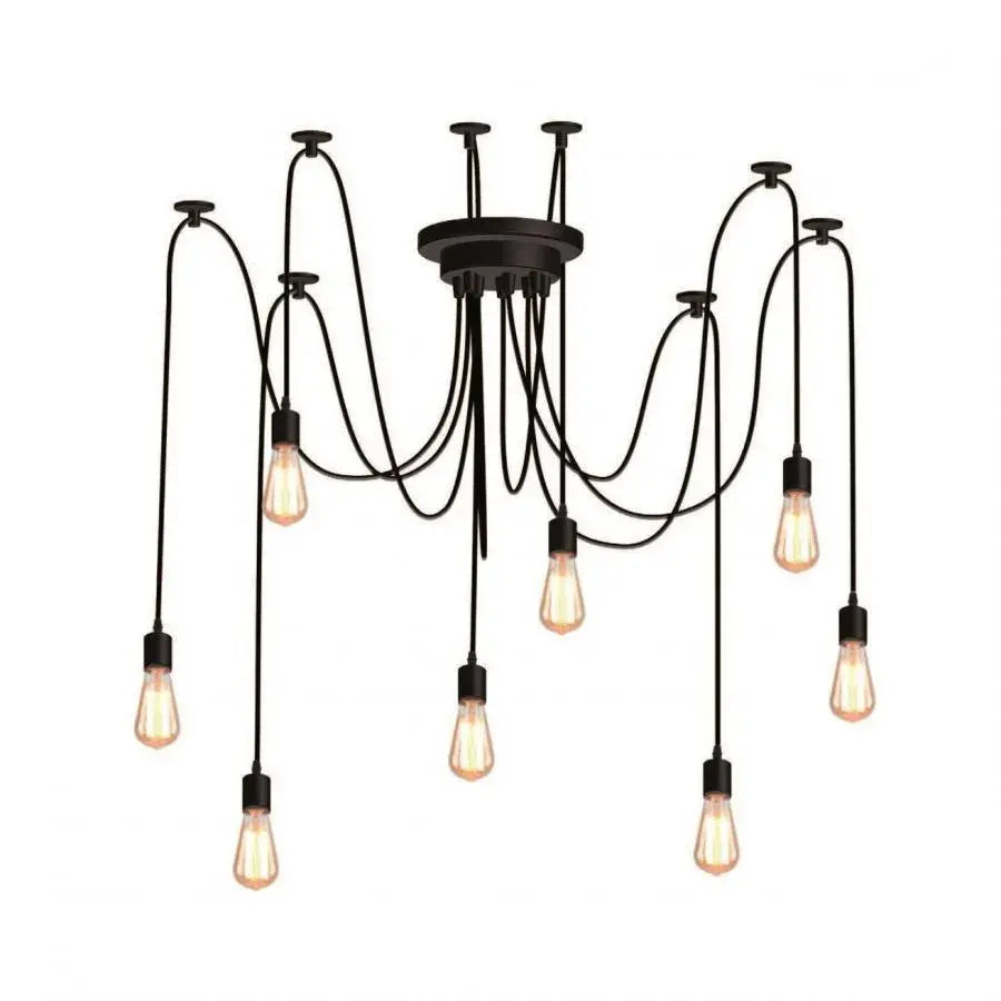 Lampadario Kappa 8xE27, Nero, Metallo, 730/8 Lampadari moderni a lampadina Titolo predefinito Alessandro Design